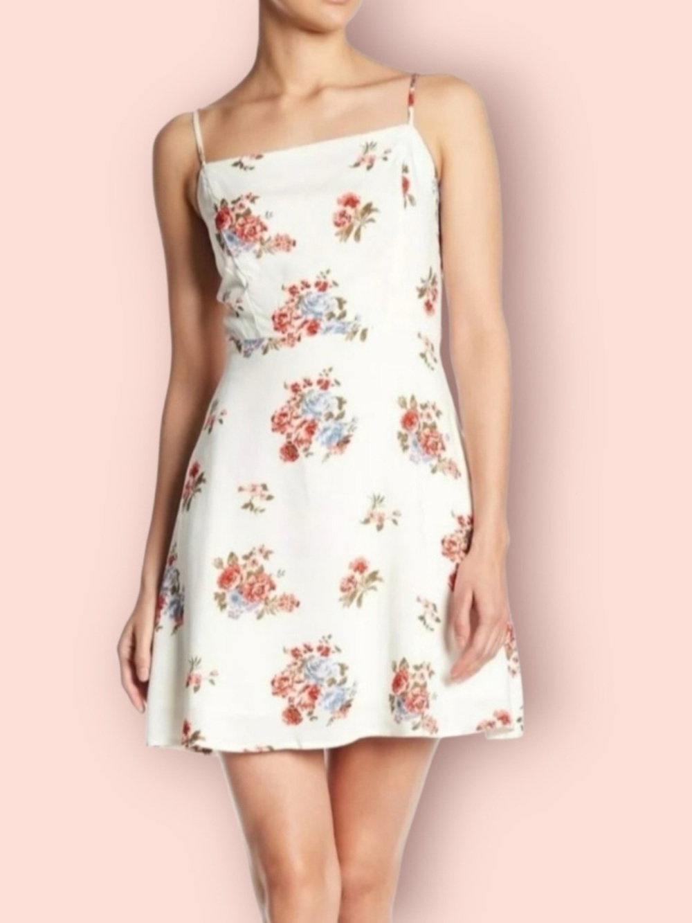 Socialite Spaghetti Strap Floral Mini Dress - M